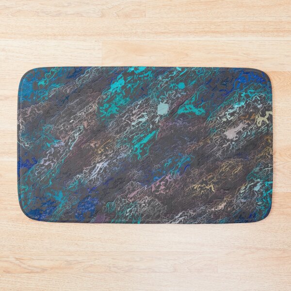 Item preview, psychedelic splash painting texture abstract background in blue and black designed and sold by Mrvell.