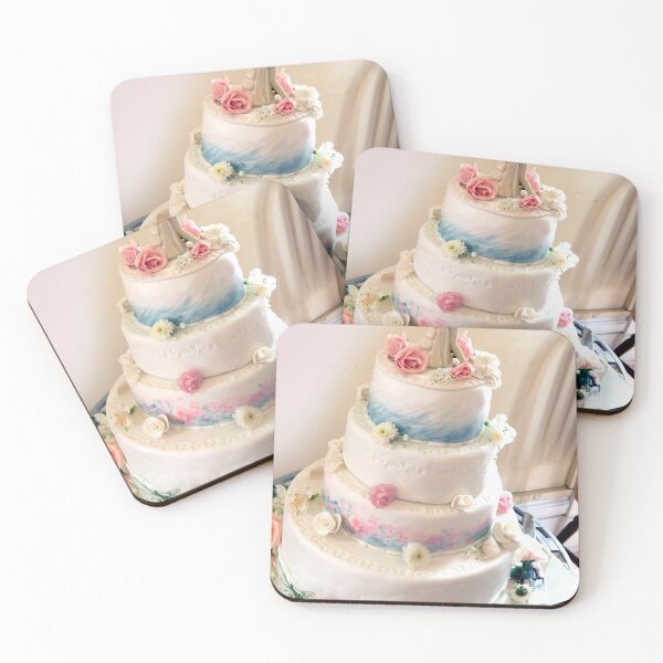 Item preview, Watercolor four layer wedding cake designed and sold by Stephanie  Skeem.