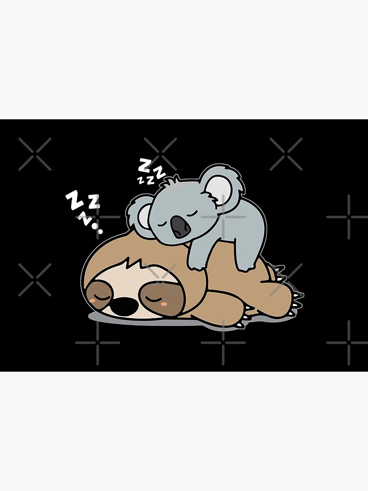 Cute Funny Lazy Sloth With Lazy Koala Mama Bear Napping Mothers Day Gift by khaledokov