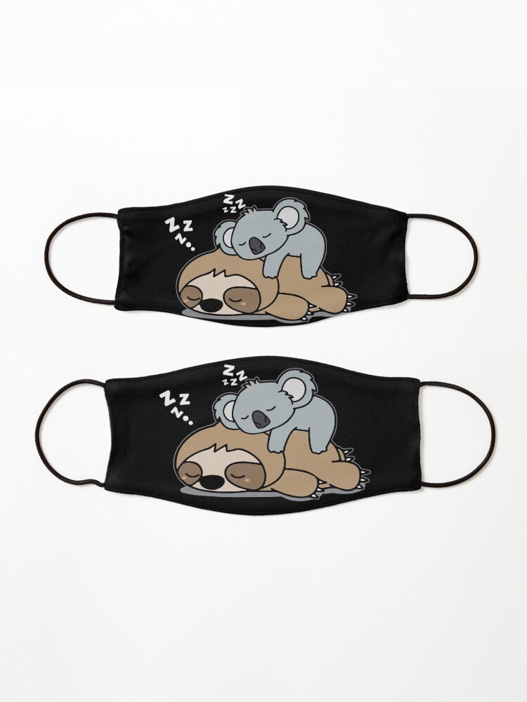 Alternate view of Cute Funny Lazy Sloth With Lazy Koala Mama Bear Napping Mothers Day Gift Mask