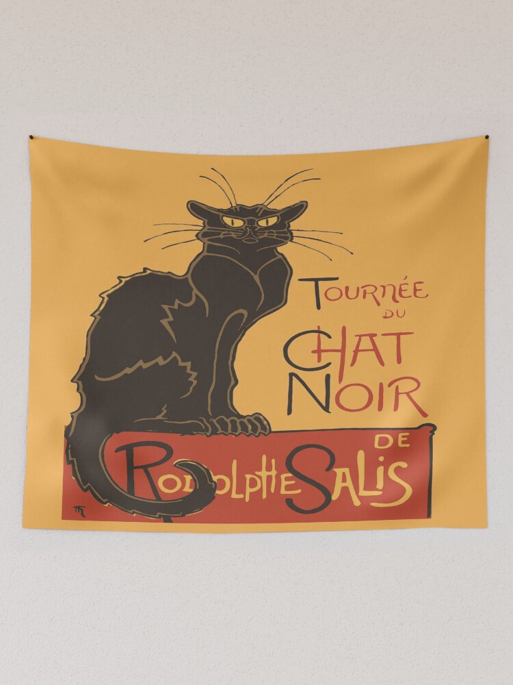 BLACK fashion CAT TOURNEE DU CHAT NOIR DE RODOLPHE SALIS VECTOR, TAPESTRY BY TAICHE