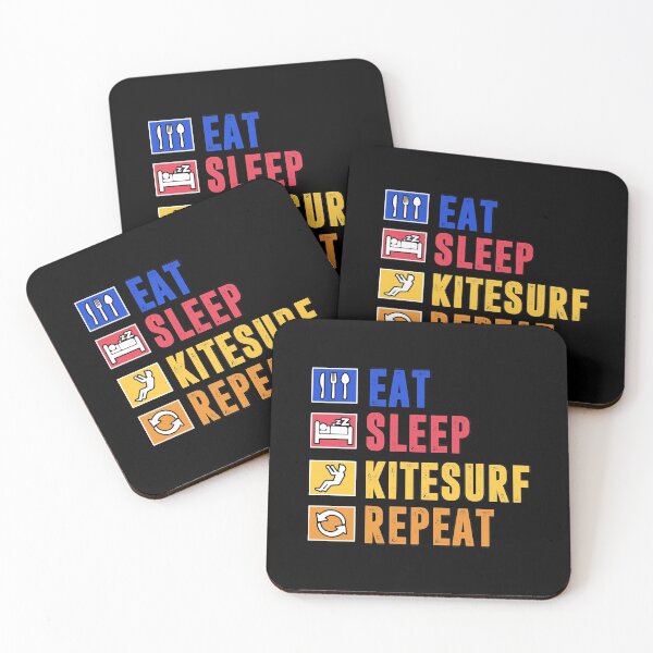 Item preview, Eat sleep kitesurf repeat water sports gift designed and sold by redshirtz.