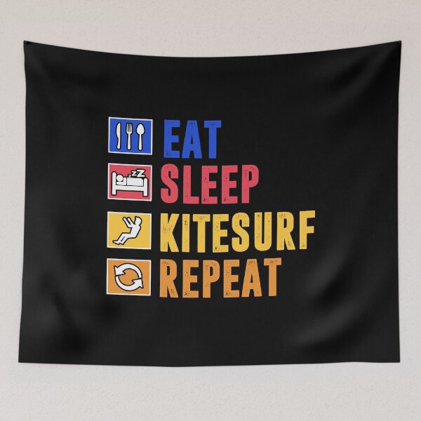 Item preview, Eat sleep kitesurf repeat water sports gift designed and sold by redshirtz.