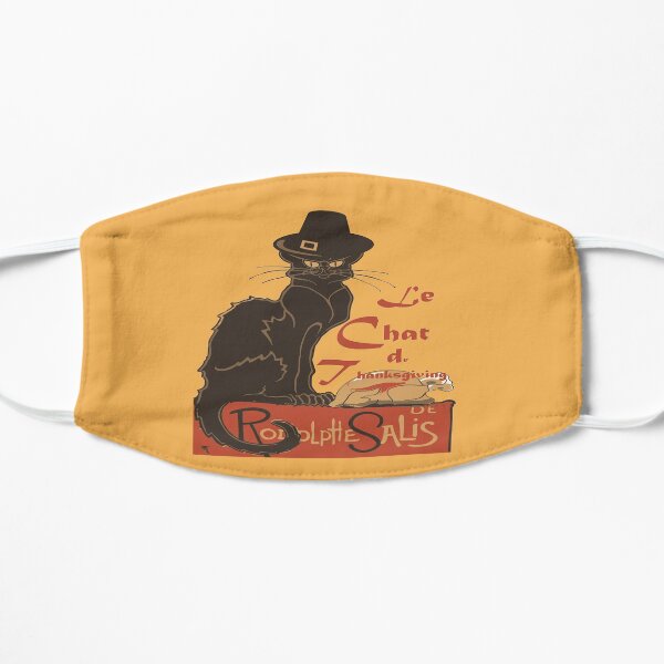 Le Chat De Thanksgiving Holiday Dinner Flat Mask