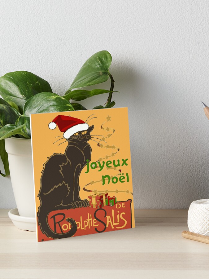 Joyeux Noel Le Chat Noir Christmas Parody Art Board Print By Taiche Redbubble