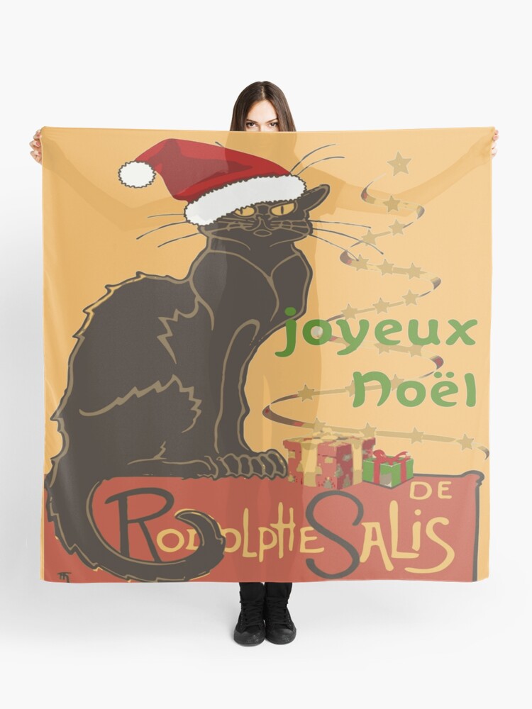 Joyeux Noel Le Chat Noir Christmas Parody Scarf By Taiche Redbubble