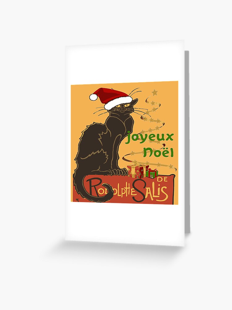 Joyeux Noel Le Chat Noir Christmas Parody Greeting Card By Taiche Redbubble