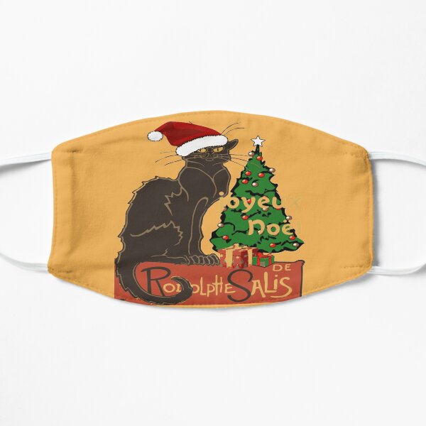 Joyeux Noel Le Chat Noir Spoof With Yule Tree Flat Mask