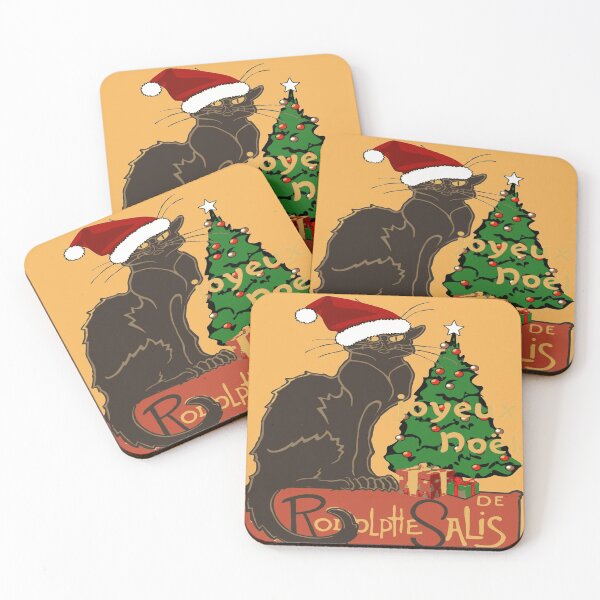Item preview, Joyeux Noel Le Chat Noir Spoof With Yule Tree designed and sold by taiche.