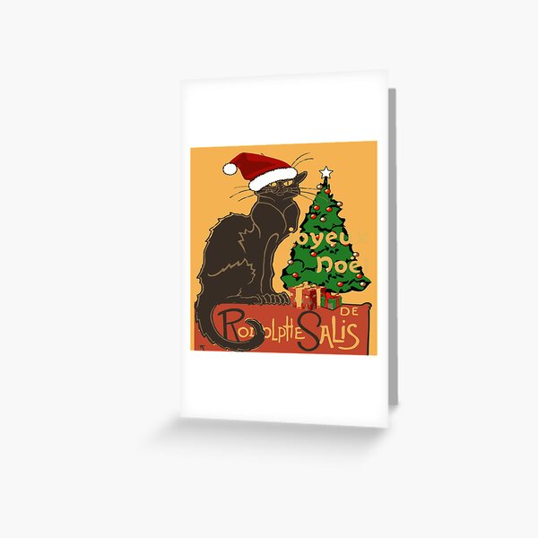 Joyeux Noel Le Chat Noir Christmas Parody Greeting Card By Taiche Redbubble