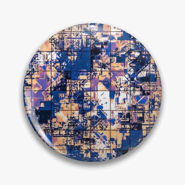 Item preview, psychedelic geometric square pattern abstract background in blue pink purple designed and sold by Mrvell.