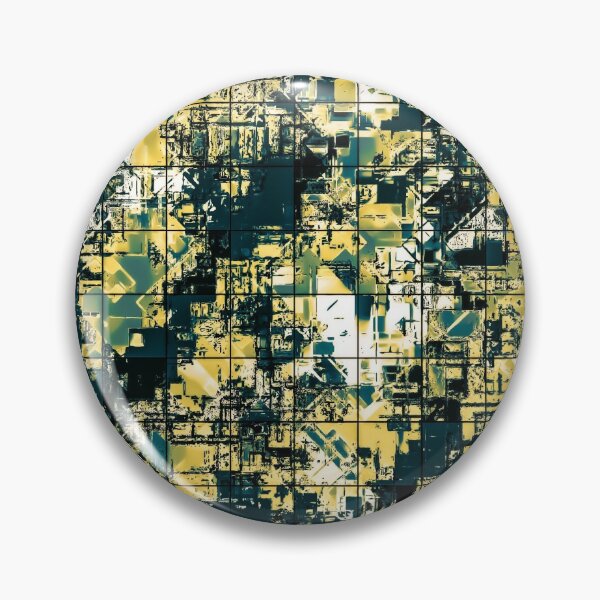 Item preview, psychedelic geometric square pattern abstract background in green and yellow designed and sold by Mrvell.