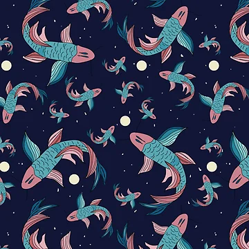 Artwork thumbnail, FISH AND MOON by Rococodesigns