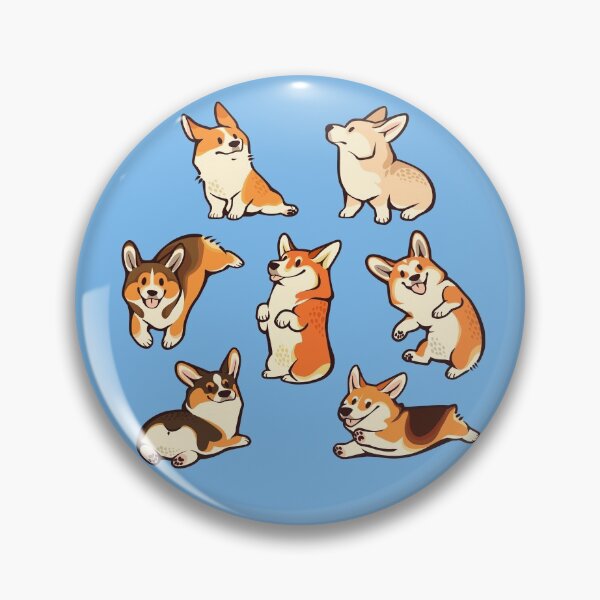 Item preview, Jolly corgis in blue designed and sold by Colordrilos.