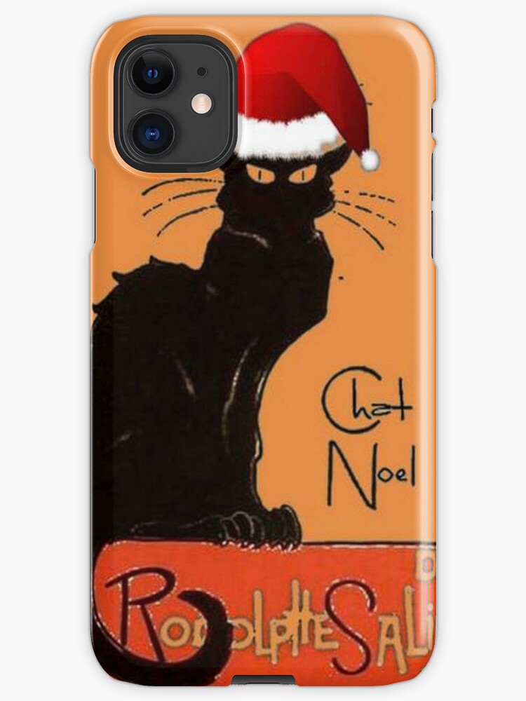 Le Chat Noel Christmas Parody Grungy Distressed Vintage Cat Iphone Case Cover By Taiche Redbubble