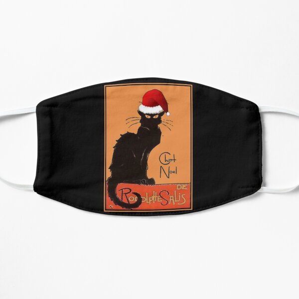 Le Chat Noel Christmas Parody Grungy Distressed Vintage Cat Flat Mask