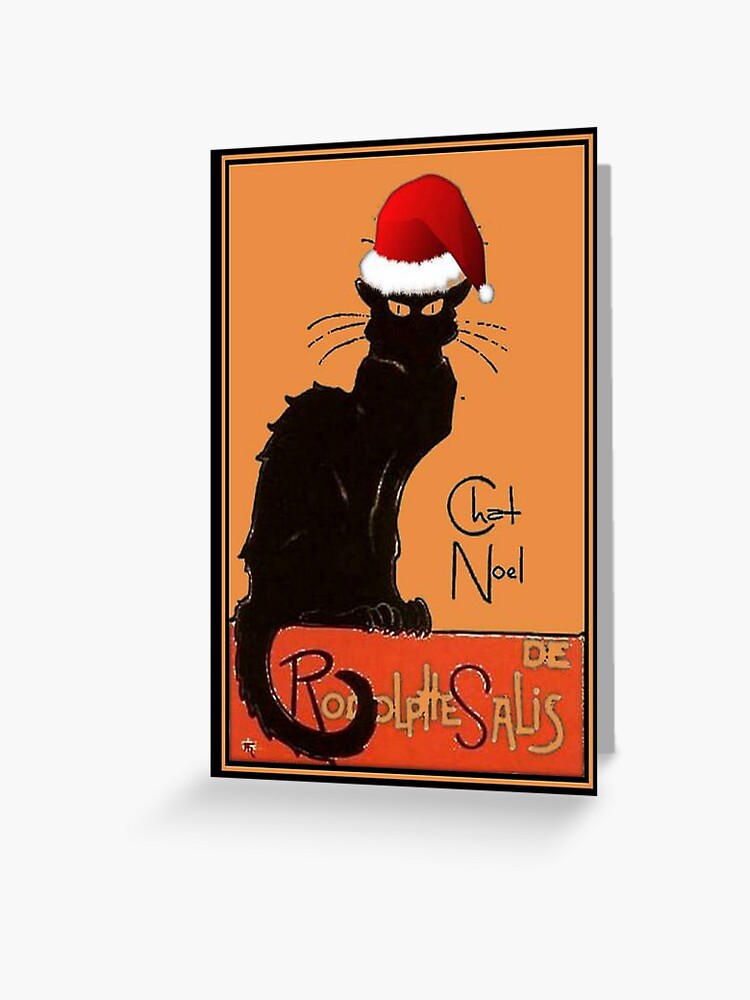 Le Chat Noel Greeting Card By Taiche Redbubble