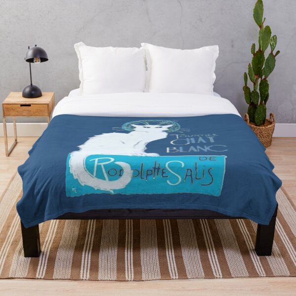 Le Chat Blanc A Le Char Noir Parody Vector Throw Blanket By Taiche Redbubble