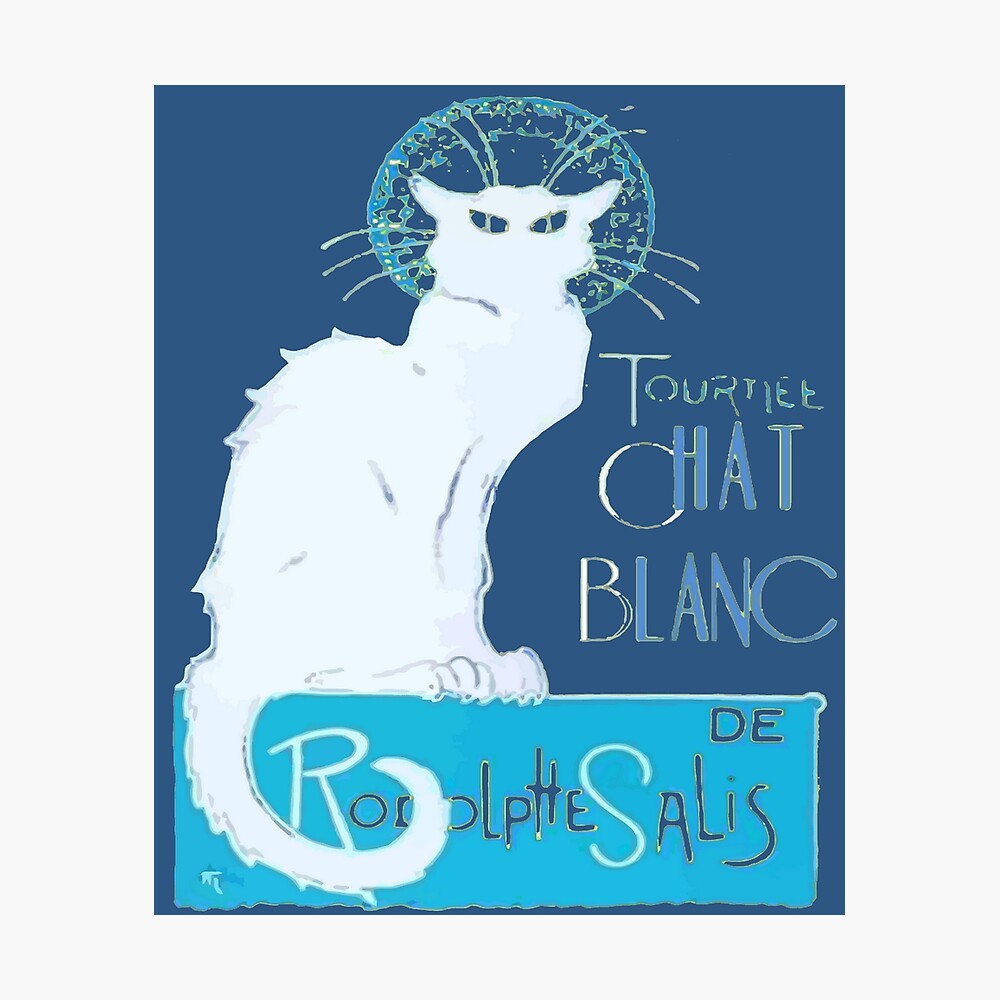 Tournee Chat Blanc Parody Le Chat Noir Distressed Poster By Taiche Redbubble