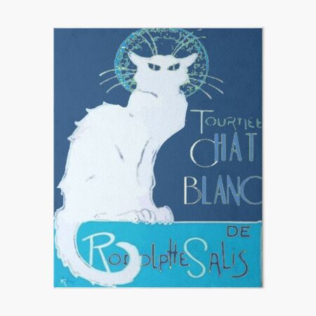 Chat Blanc Art Board Prints Redbubble