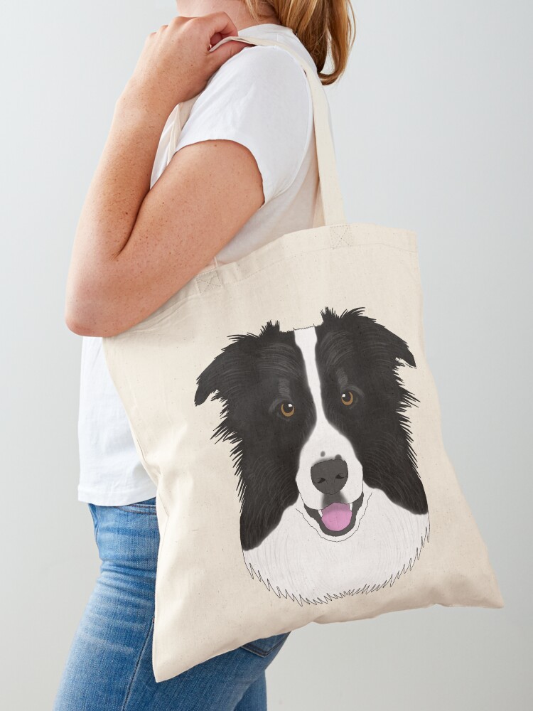 border collie tote bag