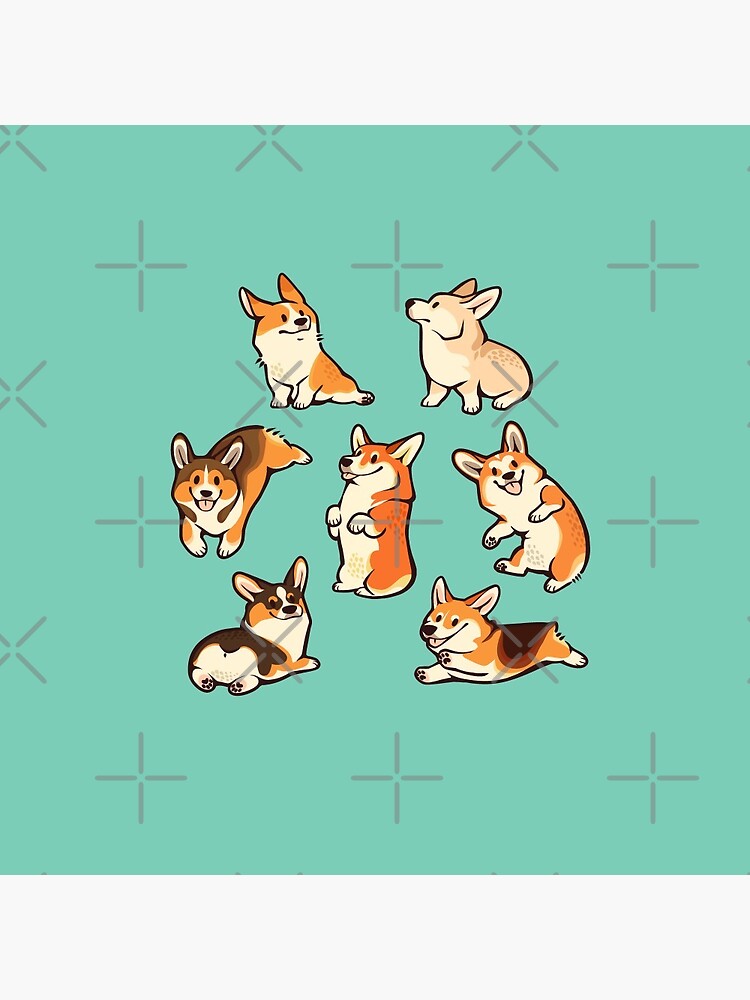 Jolly corgis in green by Colordrilos