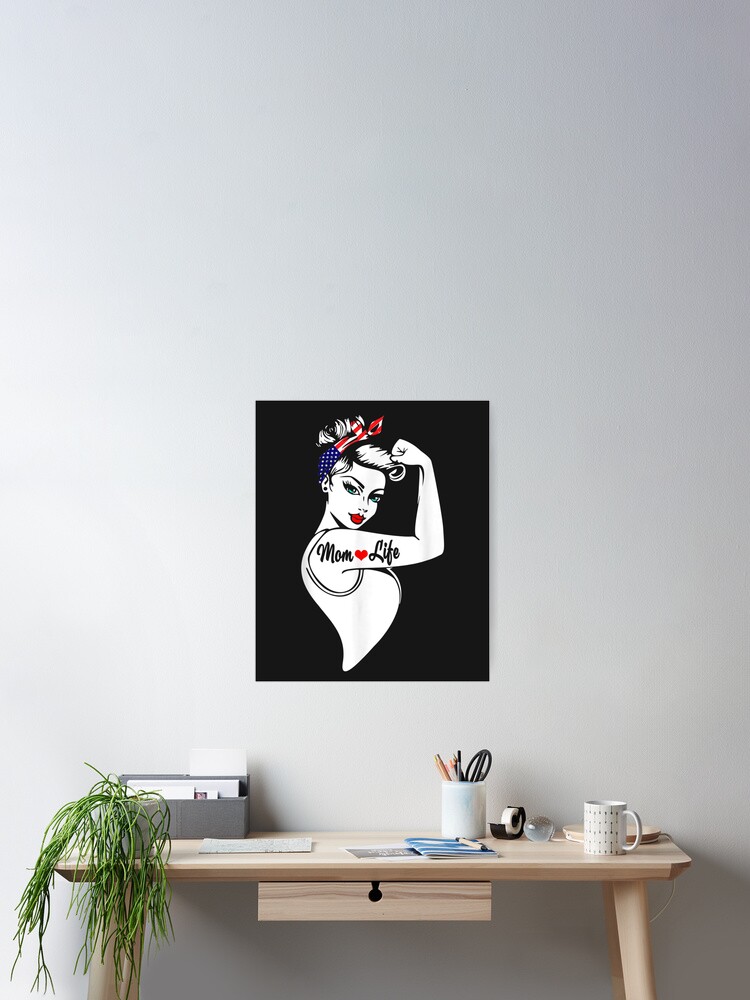Mom Life Tattoo Heart Girl Power Pinup Retro Mommy T-Shirt