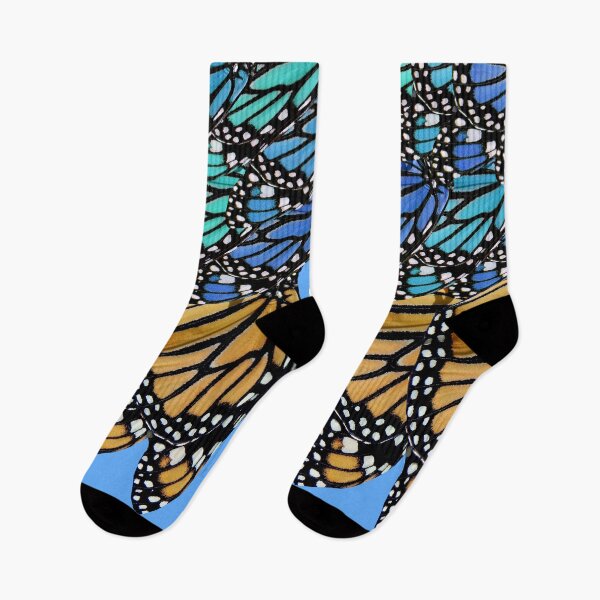 Item preview, Blue and orange monarch butterfly pattern designed and sold by Stephanie  Skeem.