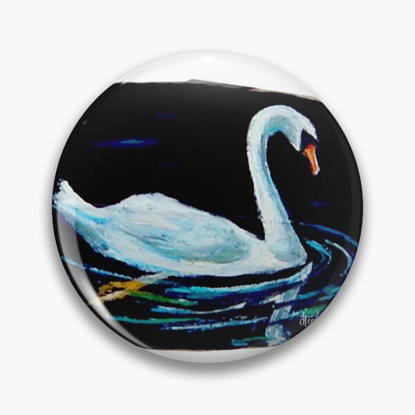 Item preview, swan painting, painted feather designed and sold by Stephanie  Skeem.