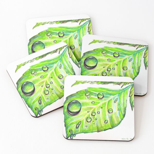 Item preview, tropical leaf with water droplets watercolor  designed and sold by Stephanie  Skeem.