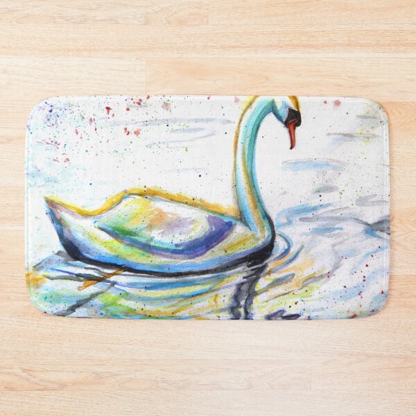 Artikelvorschau, Aquarell Schwan Malerei entworfen und verkauft von Stephanie  Skeem.