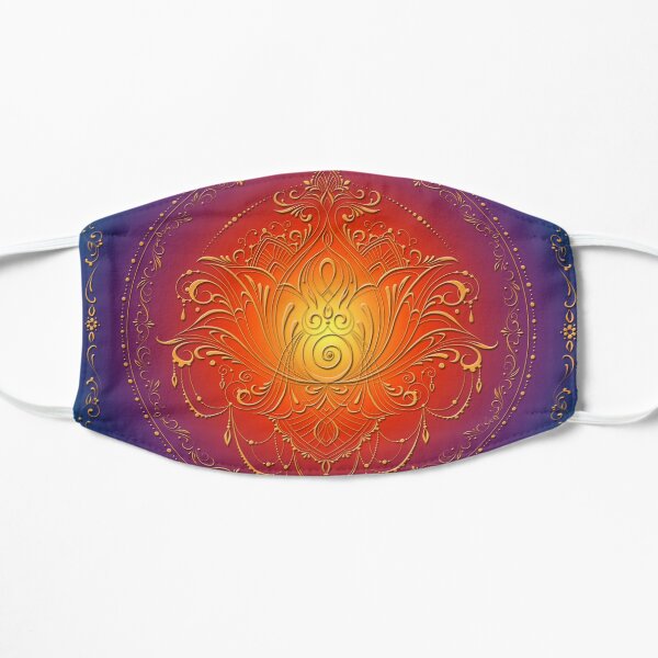 Lotus Goddess in blooming Rainbow Chakra Flat Mask