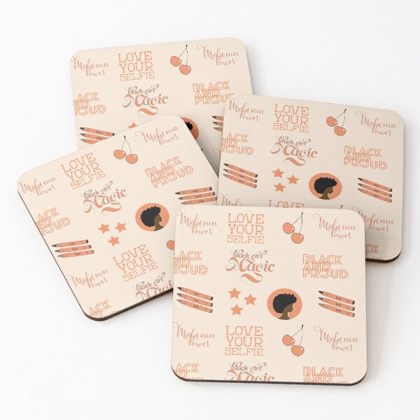 Item preview, Orange Black Girl Magic Sticker Pack - collection of hand drawn images and text for sticker sets or any other product. African American Girl Power! designed and sold by The-Goods.