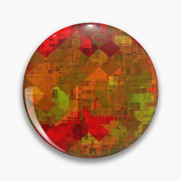 Item preview, psychedelic square pixel pattern abstract background in red orange green designed and sold by Mrvell.