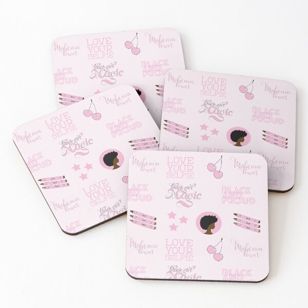 Item preview, Light Pink Black Girl Magic Sticker Pack - collection of hand drawn images and text for sticker sets or any other product. African American Girl Power! designed and sold by The-Goods.