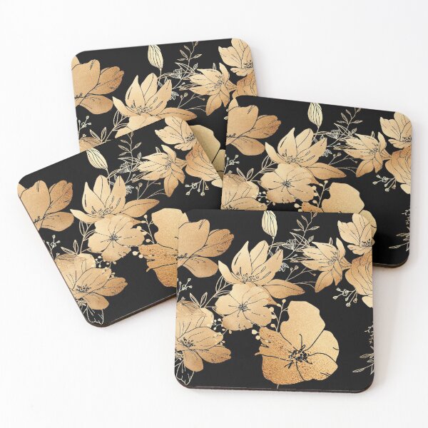 Item preview, Golden Flowers Botanical Pattern designed and sold by noveltiko.