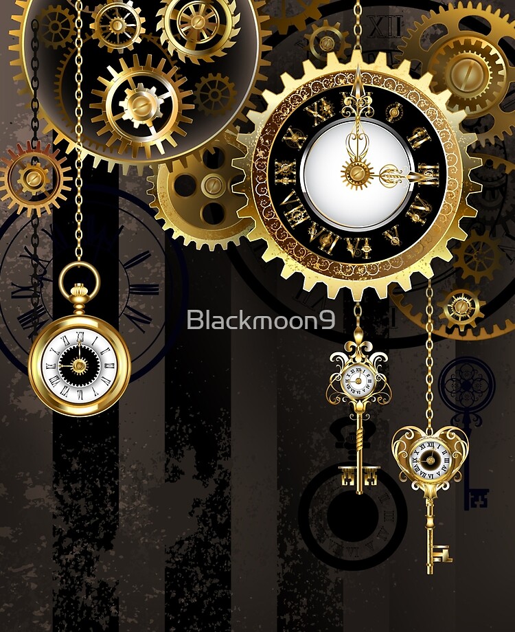 Clock with Gears ( Steampunk Clock ) iPad Case & Skin for Sale by