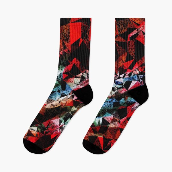 Item preview, psychedelic geometric polygon triangle pattern abstract in red blue and black designed and sold by Mrvell.