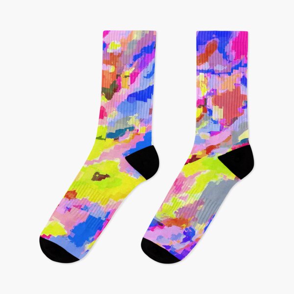 Item preview, psychedelic geometric square pixel pattern abstract in pink yellow blue designed and sold by Mrvell.