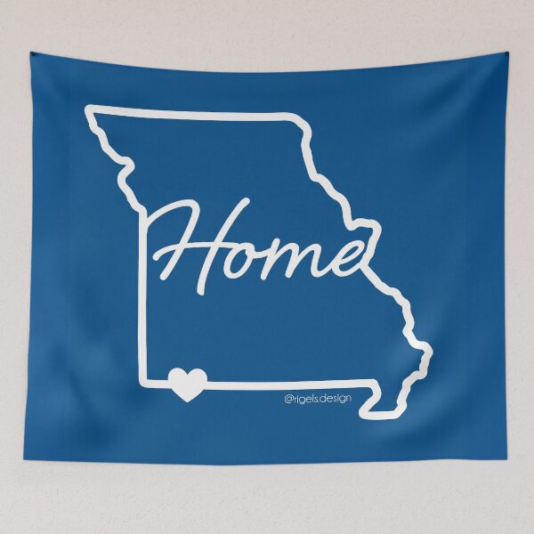 Item preview, Missouri- Home is Where the Heart is (blue) designed and sold by Rigel Bergonio.