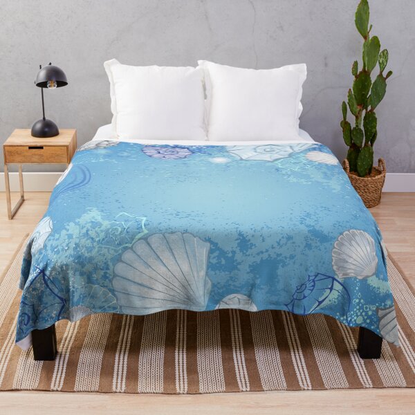 Item preview, Blue background with seashells designed and sold by Blackmoon9.
