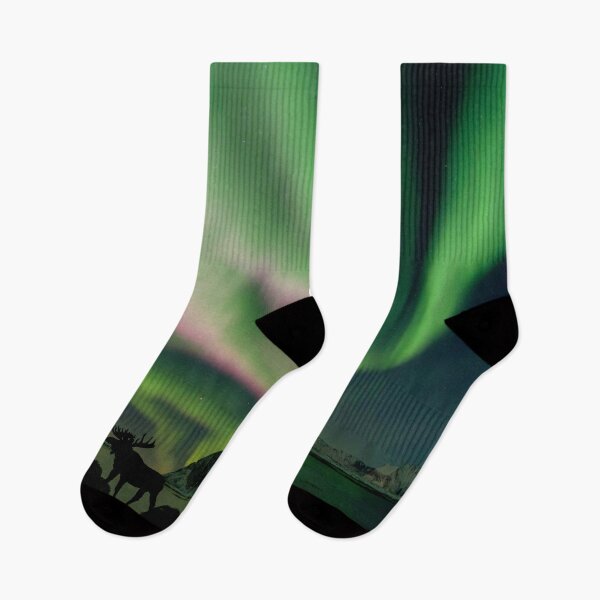 Item preview, Moose with Northern Lights designed and sold by Laura Lise Wong.