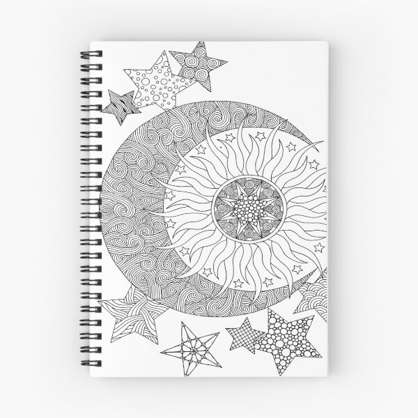 Item preview, Tangled Sun, Moon and Stars designed and sold by Tabby's Tangled Art.