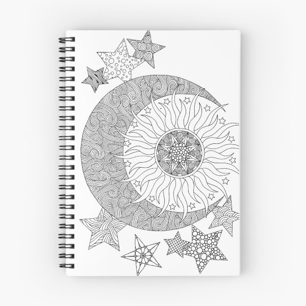 Item preview, Tangled Sun, Moon and Stars designed and sold by Tabby's Tangled Art.