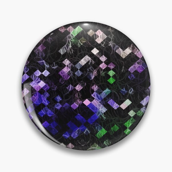 Item preview, psychedelic geometric pixel abstract pattern in purple green black designed and sold by Mrvell.