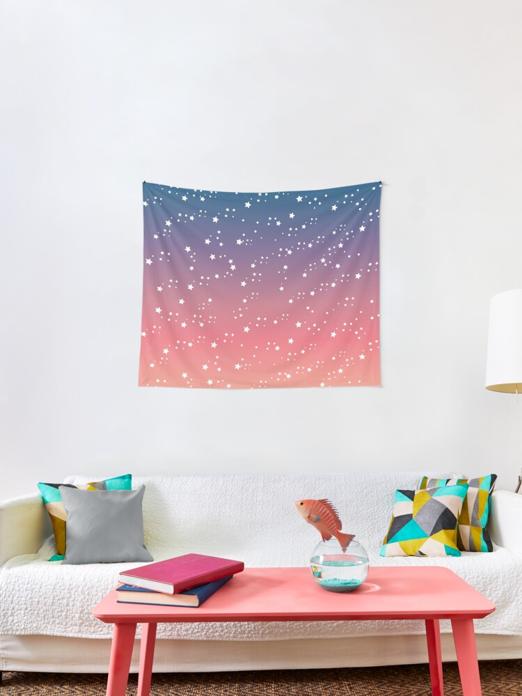 Romantic Starry Night Sky Tapestry By Kellyleungta Redbubble