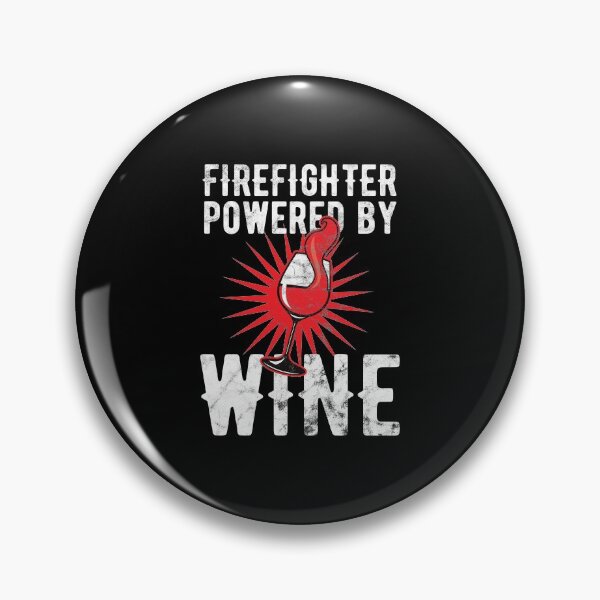 Artikelvorschau, Firefighter Firemen Powered By Wine Birthday Gift entworfen und verkauft von haselshirt.