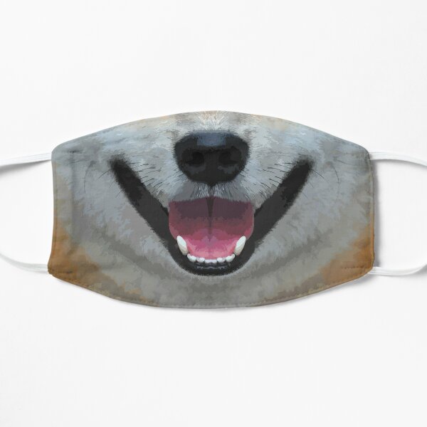 Smiling Dog Face Flat Mask