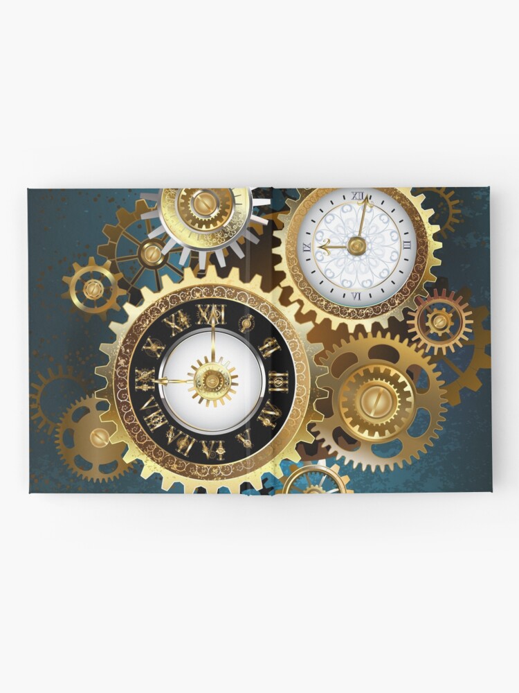 Steampunk Clock with Gears Wall Clock by blackmoon9