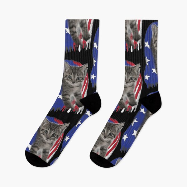 Item preview, America The Mountain Men's Patriotic Kitten Gift designed and sold by haselshirt.